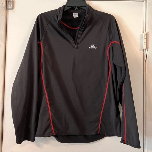 Kalenji Ekiden Running Long Sleeve Jersey Pull Over Black Red Medium - Picture 2 of 10